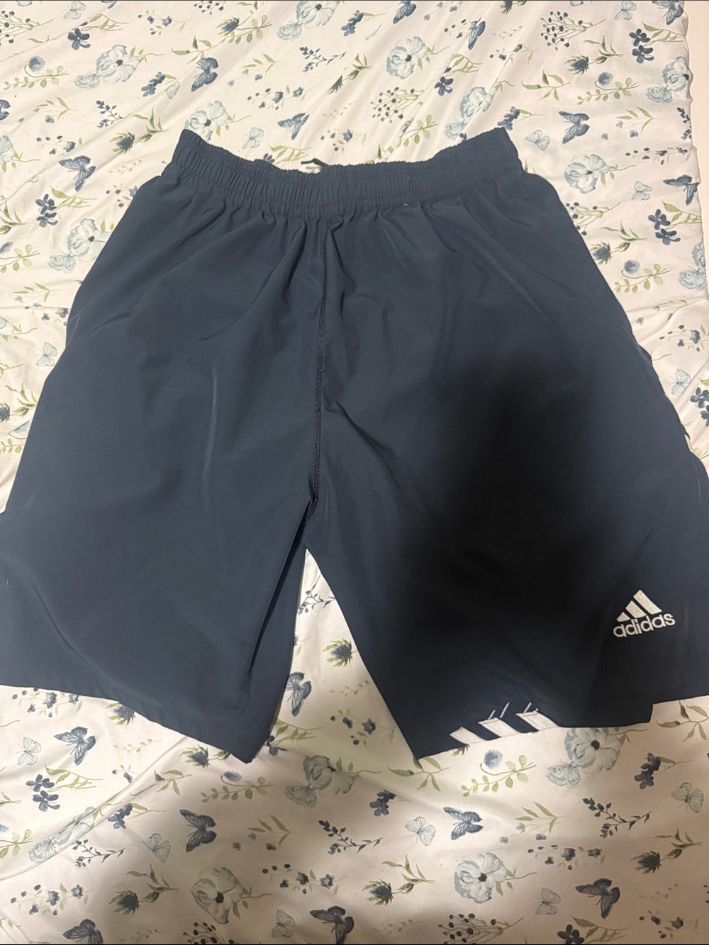 adidas boys Dark Blue Athletic Shorts with Logo